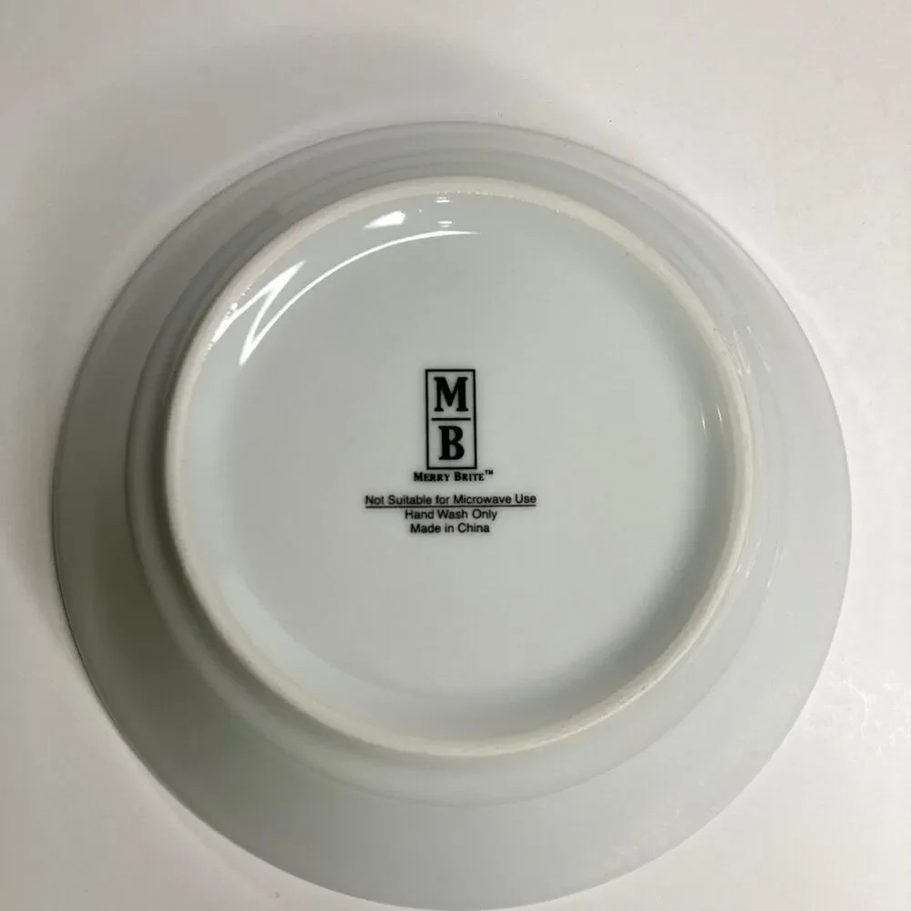 Merry Brite China MERRY CHRISTMAS Lot of 3 Soup Cereal Bowls Happy Holidays